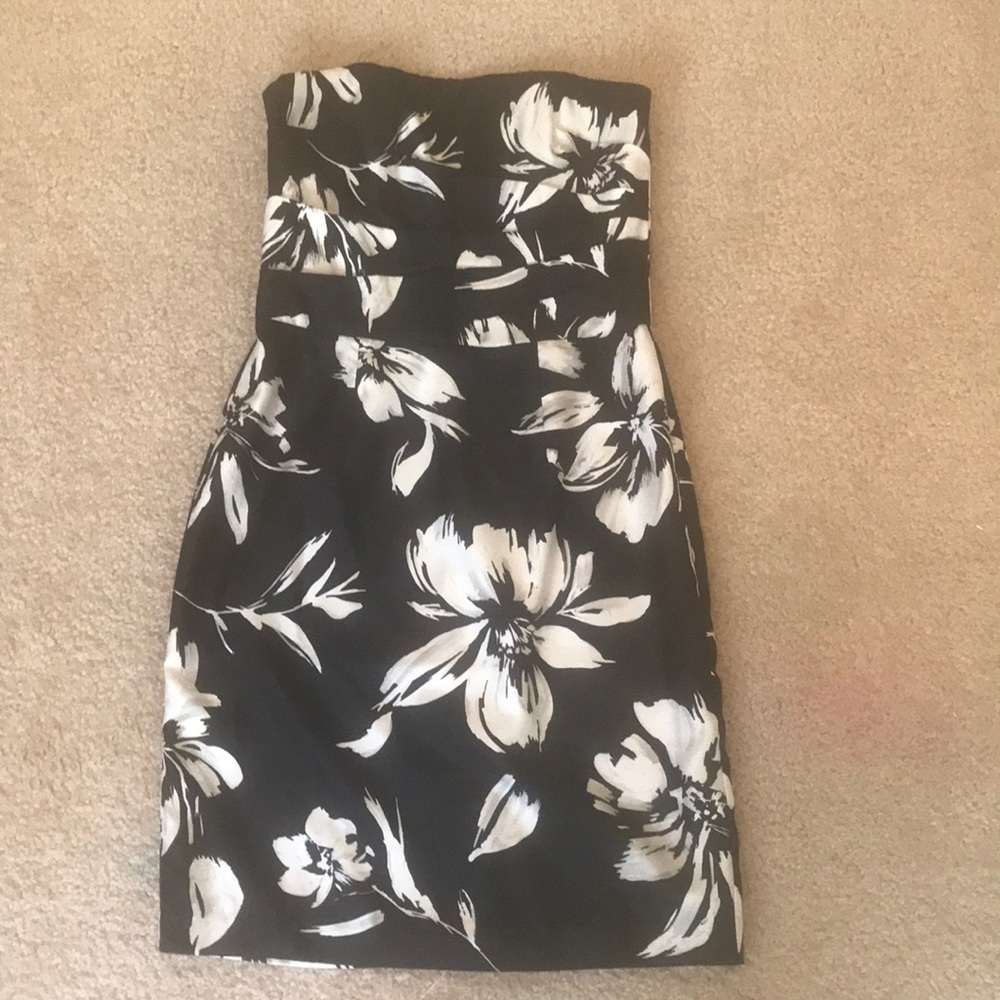 Black strapless White House Black Market dress